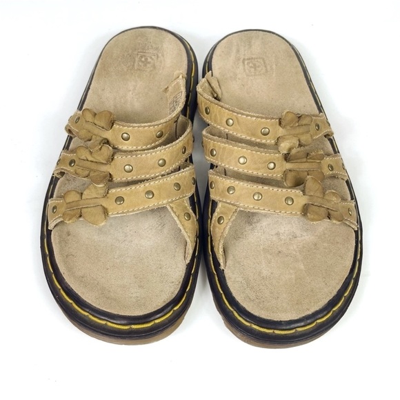 Dr Martens Butterfly Leather Strap Sandals Slip On Slides - Picture 1 of 9